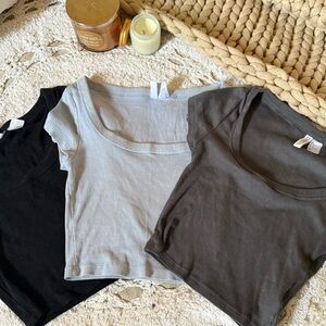 H&M Divided Light Blue Ribbed Top